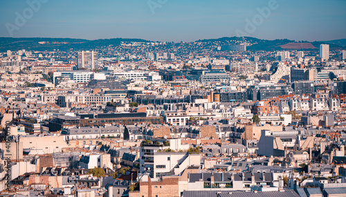 Looking at the city of Paris from the top of the Arc de Triomphe © zhmocean