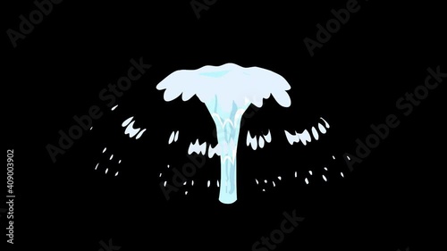 Water splashes  motion graphics. 
Fountain animation alpha channel. Water motion graphics. 
cycle