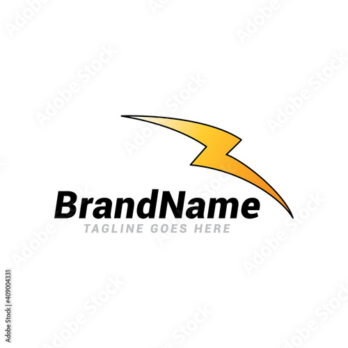 lightning thunder bolt flash simple modern logo icon vector template.