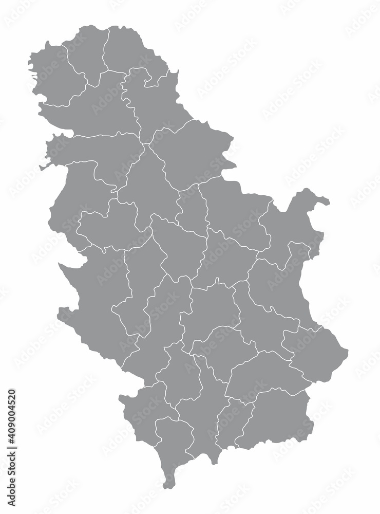 Serbia districts map