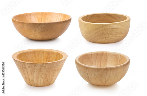 wood bowl isolated on white