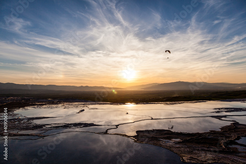 Sunset in Pamukkale, Paragliding