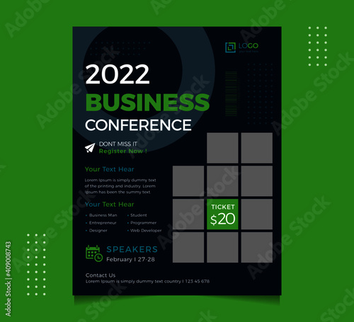 Conference Flyer Design with nice Unique Design Shape