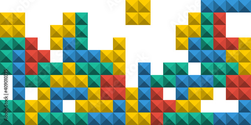 Game Tetris pixel bricks. Game tetris colorful background. Vector illustration