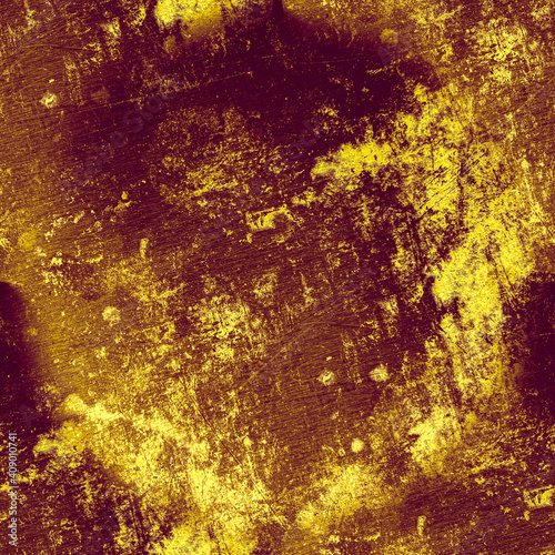 Vintage Paint Dirty Texture. Grunge Grain Illustration. Ink Abstract Stone Surface. Retro Brush Sketch. Art Distress Background. Grungy Dust Effect. Old Border. Gold Rough Dirty Texture.