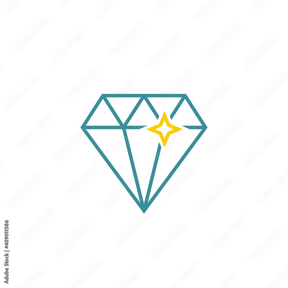 Diamond flat vector icon. Brilliant flat vector icon
