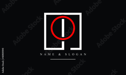 OI, IO, O, I abstract letters logo monogram