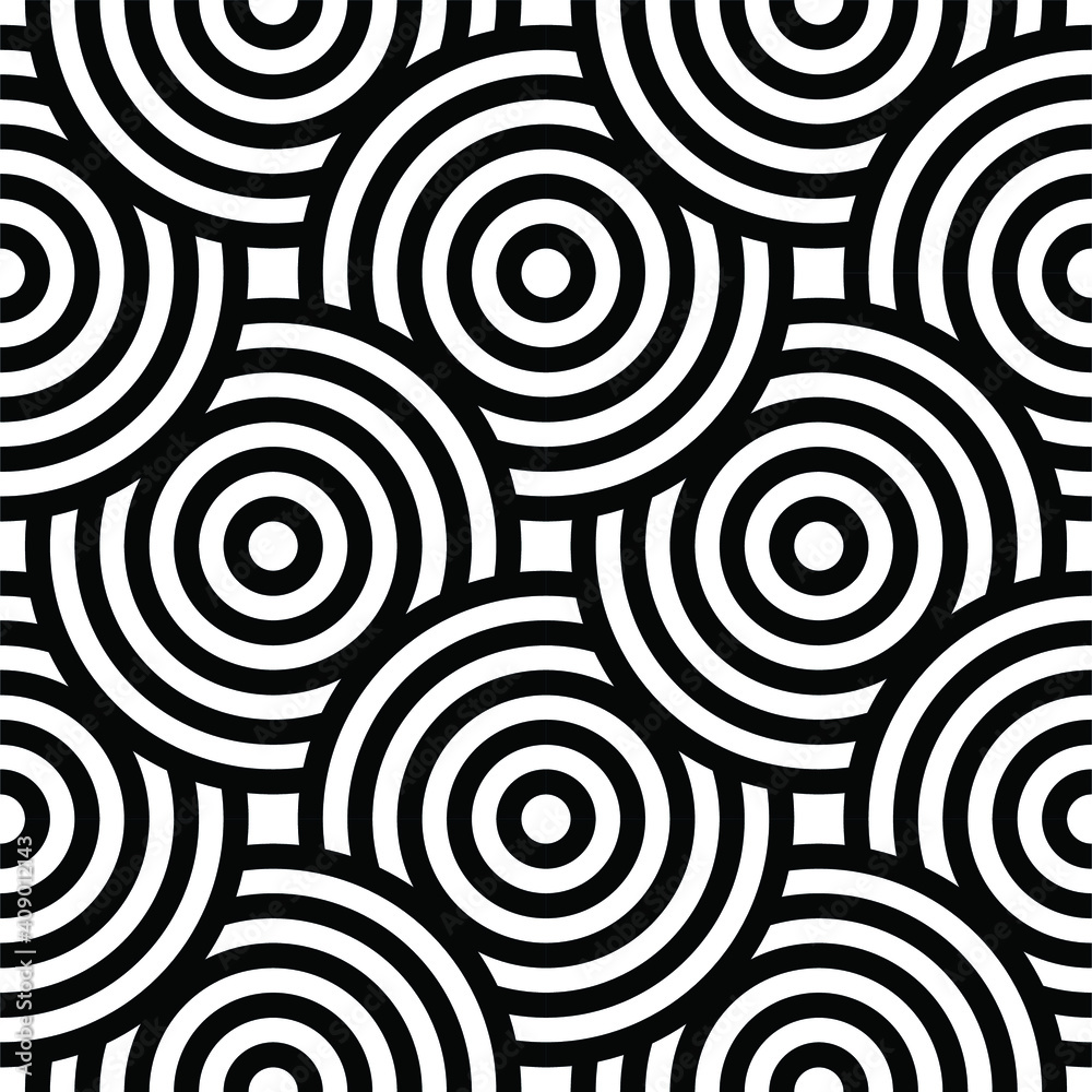 abstract vector background. circles in black and white. weave circles