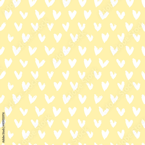 Lovely hand drawn seamless pattern, cute hearts, great for textiles, banners, wrappers, wallpapers - vector design