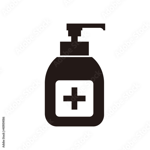 Hand sanitizer icon vector. Disinfection. Hand sanitizer bottle icon, liquid soap icon vector