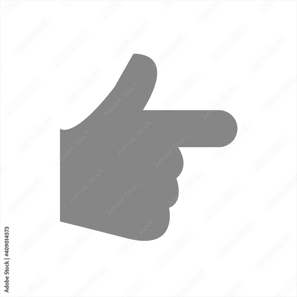 Finger pointing aside icon. Flat and solid color vector illustration. Finger pointing aside icon. Flat and solid color vector illustration.