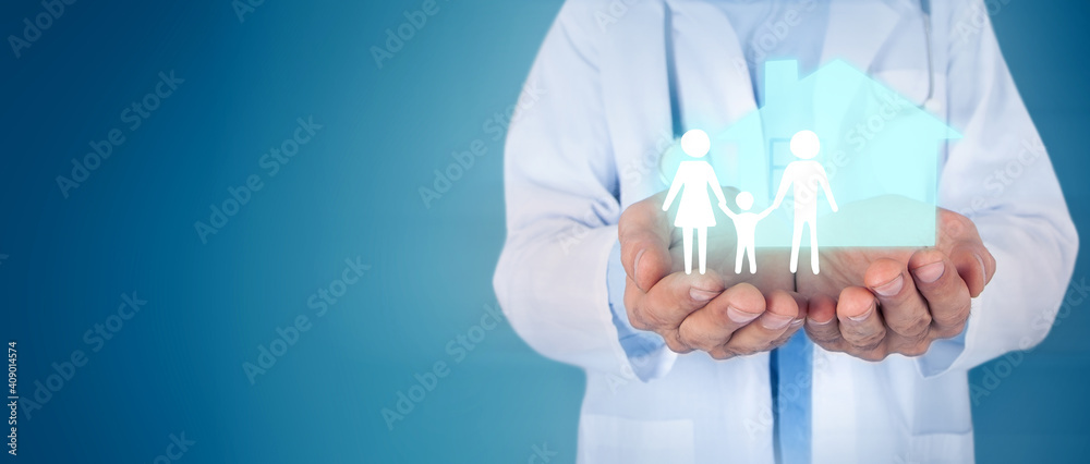 Family care and protection insurance concept Family care and protection insurance concept