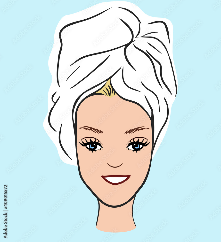 woman head with towel