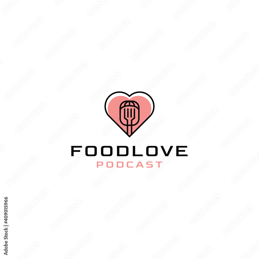 Food Love Podcast logo vector icon template