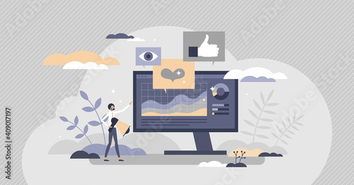 Social media metrics for advertising feedback analysis tiny person concept
