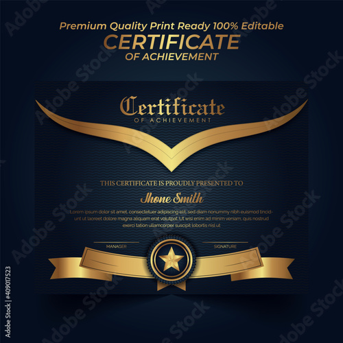 Certificate Design Template, Print Ready 100% editable design