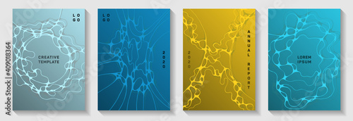 Chic disco party flyers. Curly curve lines flux textures. Tracery brochure vector layouts. Disco party posters and banners fluid wavy graphic design.