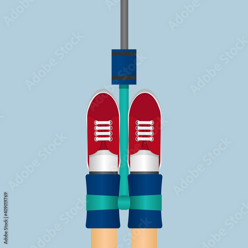 Bungee jumping sign vector illustration.