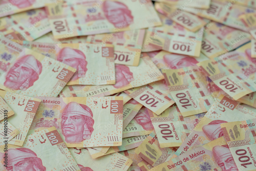 Obraz premium Mexican bank notes of 100 pesos