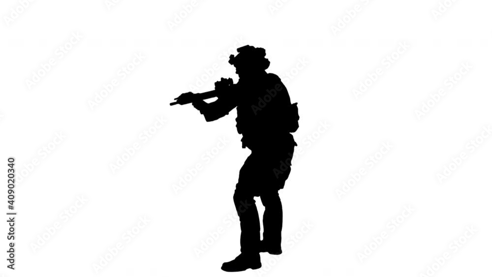 Soldier aiming with an assault rifle, Alpha Channel Soldier aiming with an assault rifle, Alpha Channel