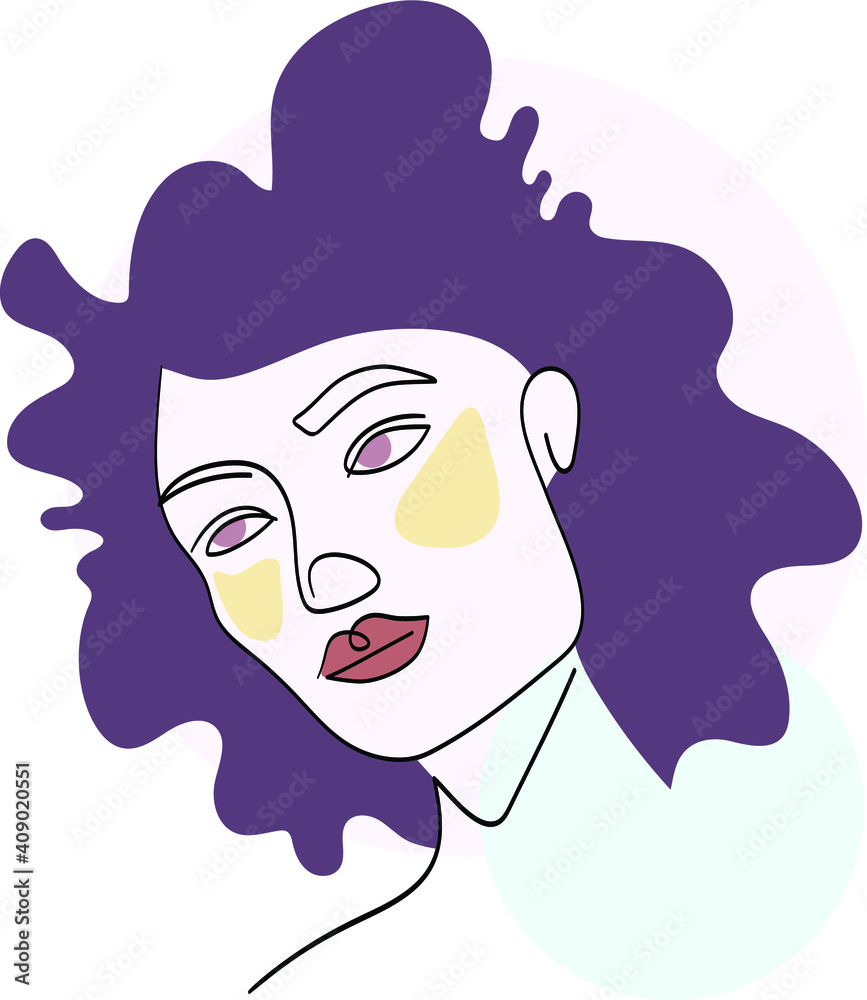 Female abstract outlined vector illustration.