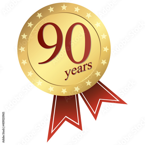 gold jubilee button - 90 years