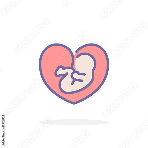 Fetus icon in filled outline style.