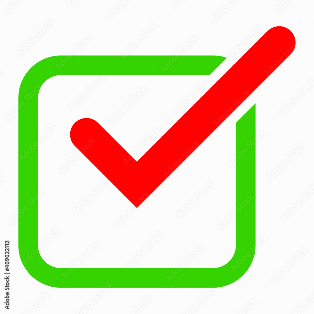 Icon ok. Okay icon. Confirmation of action. Checkbox. Choice. Vector icon. Icon ok. Okay icon. Confirmation of action. Checkbox. Choice. Vector icon.