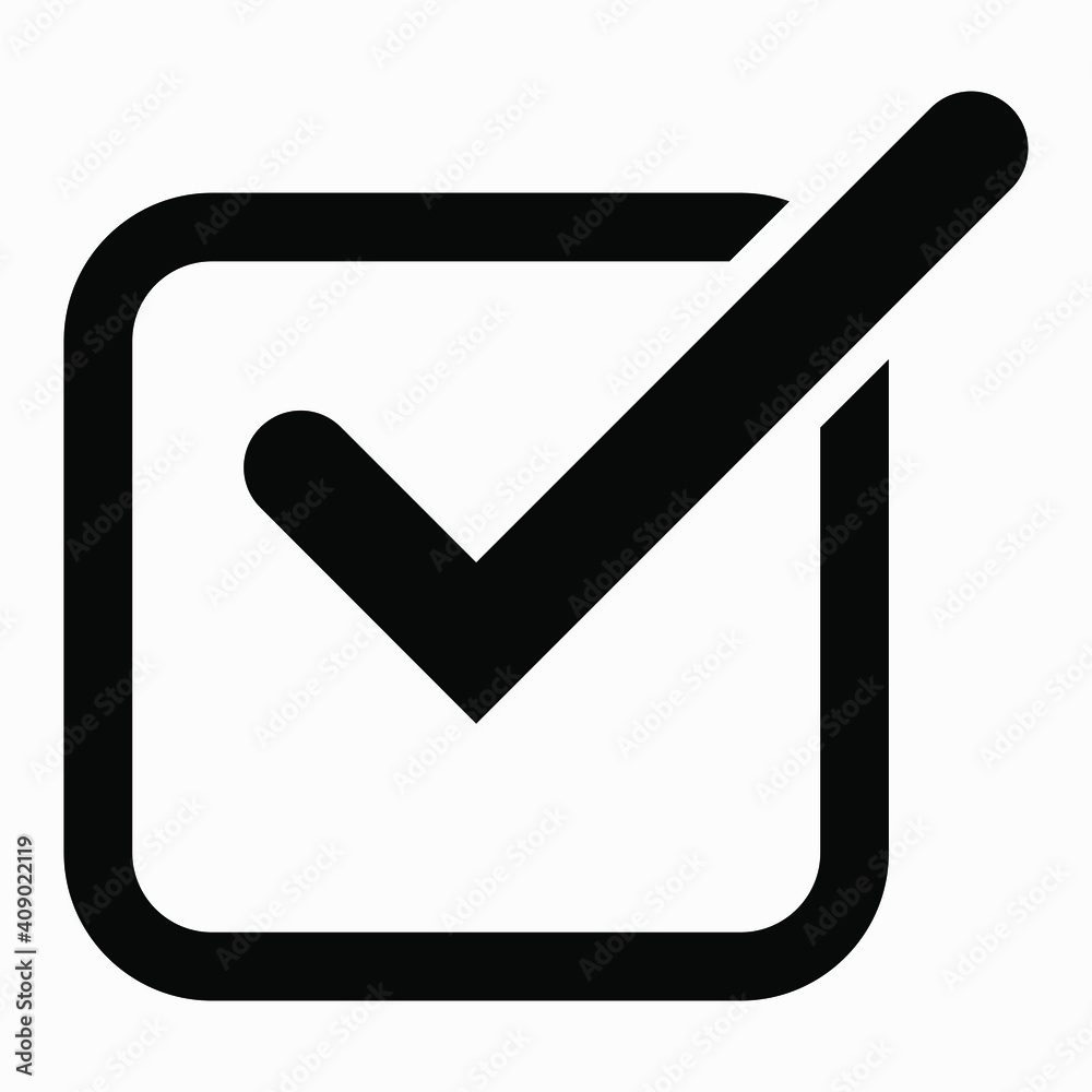 Icon ok. Okay icon. Confirmation of action. Checkbox. Choice. Vector icon. Icon ok. Okay icon. Confirmation of action. Checkbox. Choice. Vector icon.