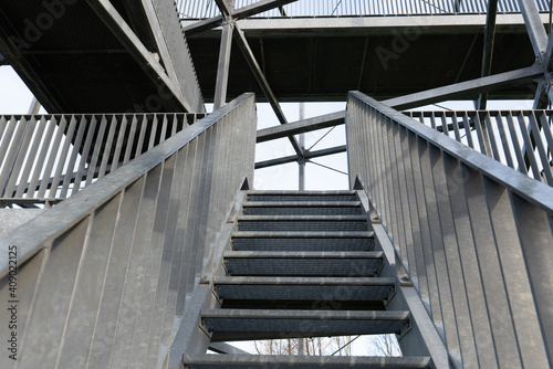 Construction of a steel staircase