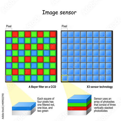 X3 sensor technology, and Bayer filter