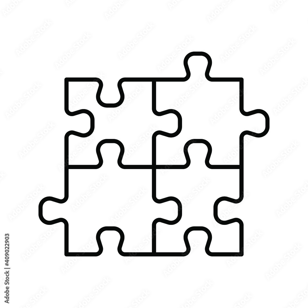 Puzzle compatible icon. Jigsaw agreement vector illustration on white isolated background. Icon vector illustrator Puzzle compatible icon. Jigsaw agreement vector illustration on white isolated background. Icon vector illustrator