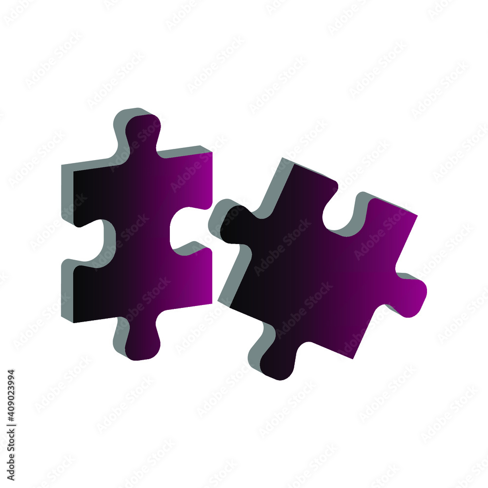Fototapeta premium Puzzle compatible icon. Jigsaw agreement vector illustration on white isolated background. Icon vector illustrator