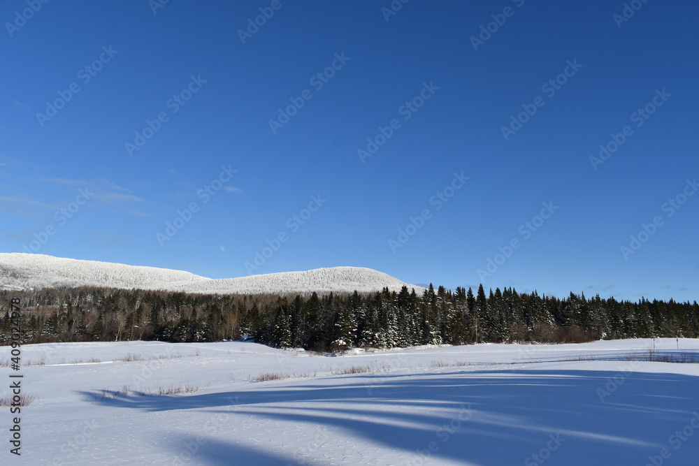 
A frosted mountain in range five in Saint-Paul, Québec