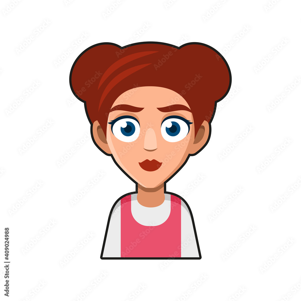 Cute Beautiful Girl Avatar Character. Young Woman Cartoon Style Userpic Icon Cute Beautiful Girl Avatar Character. Young Woman Cartoon Style Userpic Icon