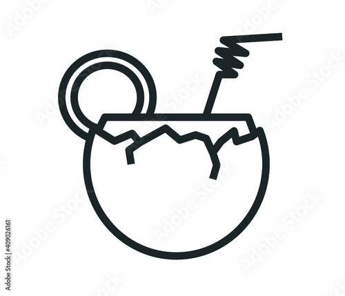 vector pina colada tropical cocktail. illustration summer alcohol drink.
