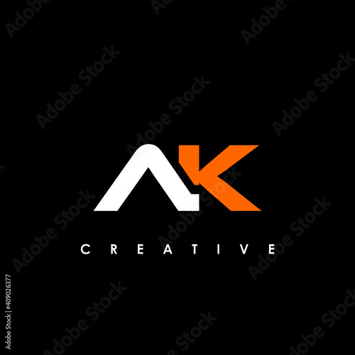 AK Letter Initial Logo Design Template Vector Illustration photo