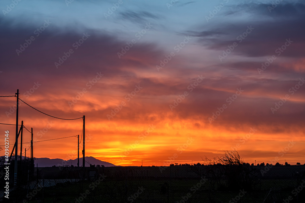 Sunset Photographed from the Countryside of Sardinia Sunset Photographed from the Countryside of Sardinia