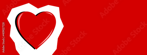 happy valentine's day concept. red heart, postcard