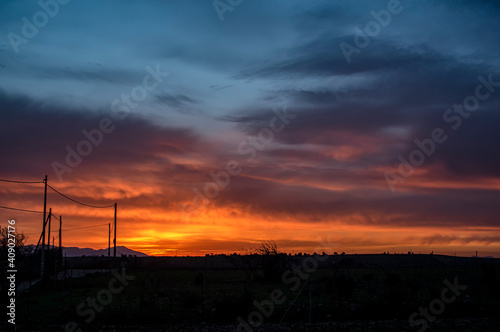 Sunset Photographed from the Countryside of Sardinia