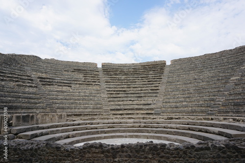 The theater of Pompeii. Ancient romans building