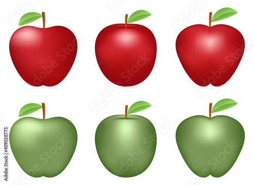 Fresh apple set vector design illustration isolated on white background 