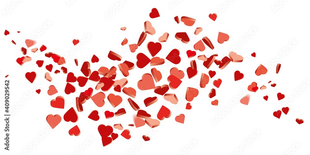 Red Hearts love on a white background - Background for valentines day and love banner Red Hearts love on a white background - Background for valentines day and love banner