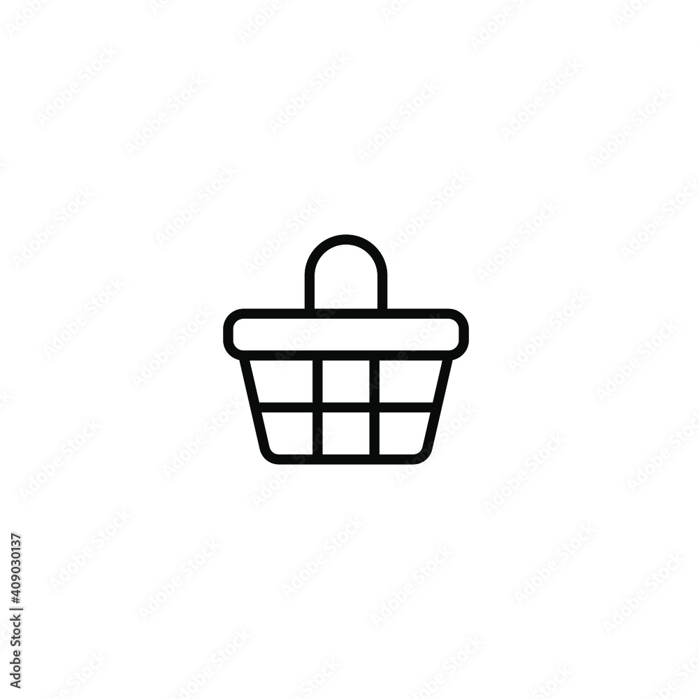 Shopping basket icon. Simple line style for web template and app. Shop, cart, bag, store, online, purchase, buy, retail, vector illustration design on white background. EPS 10 Shopping basket icon. Simple line style for web template and app. Shop, cart, bag, store, online, purchase, buy, retail, vector illustration design on white background. EPS 10