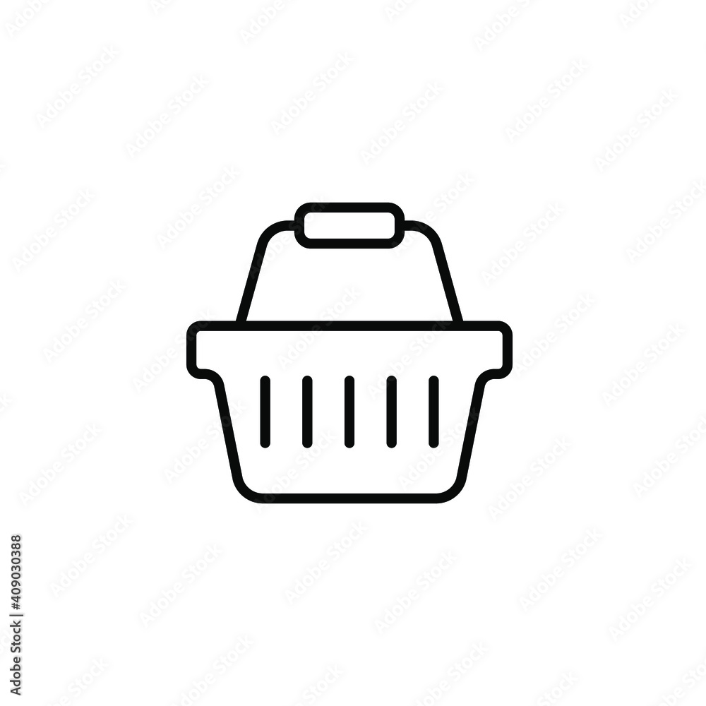 Shopping basket icon. Simple line style for web template and app. Shop, cart, bag, store, online, purchase, buy, retail, vector illustration design on white background. EPS 10 Shopping basket icon. Simple line style for web template and app. Shop, cart, bag, store, online, purchase, buy, retail, vector illustration design on white background. EPS 10