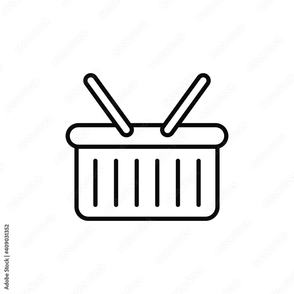 Shopping basket icon. Simple line style for web template and app. Shop, cart, bag, store, online, purchase, buy, retail, vector illustration design on white background. EPS 10 Shopping basket icon. Simple line style for web template and app. Shop, cart, bag, store, online, purchase, buy, retail, vector illustration design on white background. EPS 10