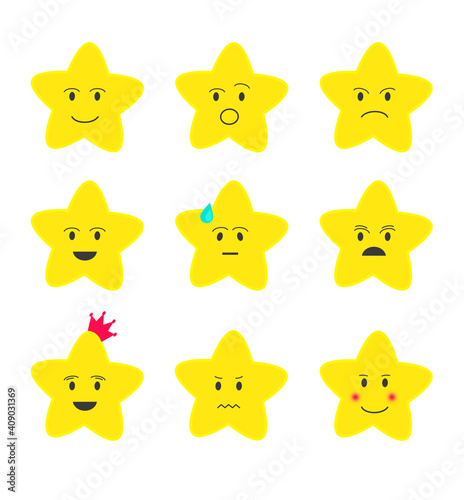 Stars icons set, positive and negative emotions