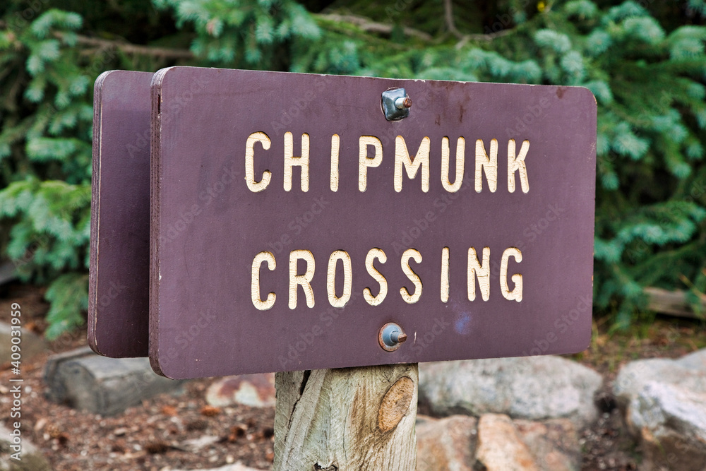 Chipmunk Crossing Sign