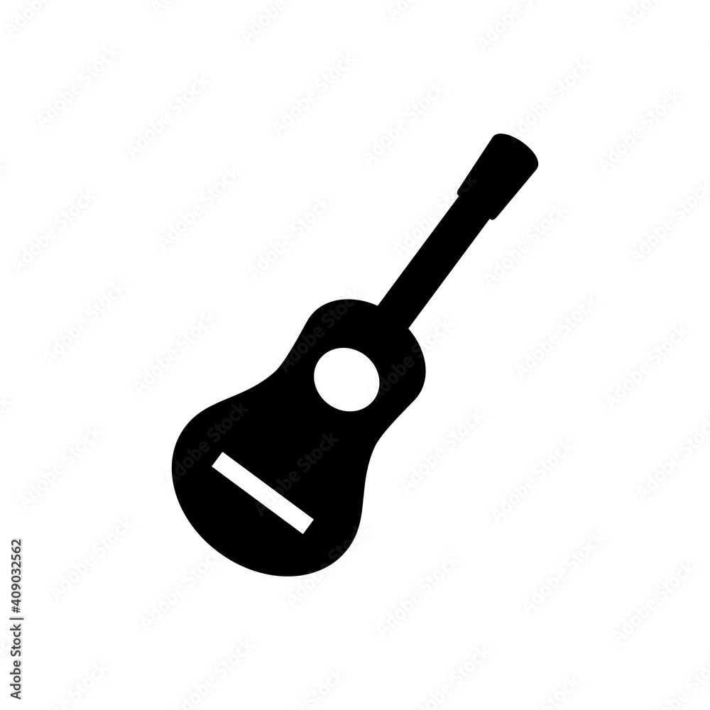 Guitar black vector icon on white background. Guitar black vector icon on white background.