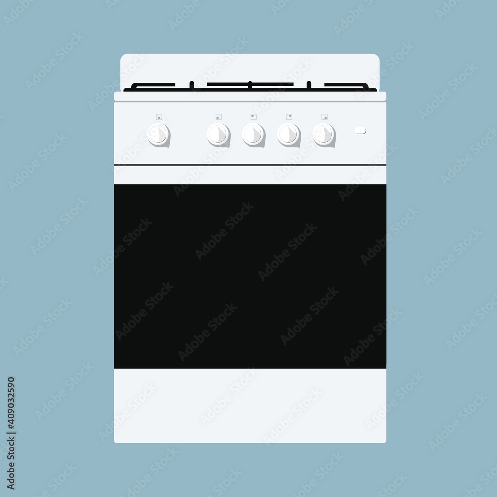 Gas-range, realistic vector illustration on white background. Gas-range, realistic vector illustration on white background.